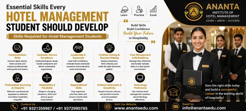 Skills Required for Hotel Management Students | Ananta Institute of Hotel Management