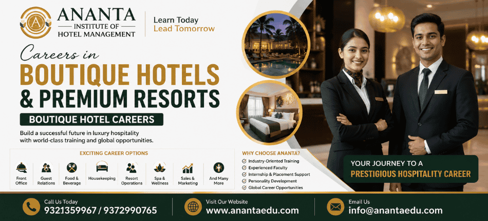 Boutique Hotel Careers | Ananta Institute of Hotel Management