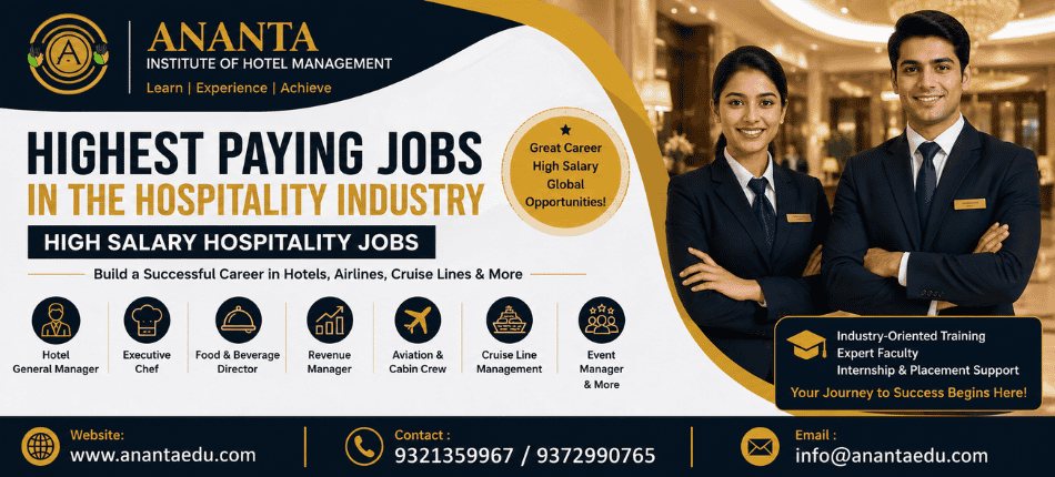 High Salary Hospitality Jobs | Ananta Institute of Hotel Management