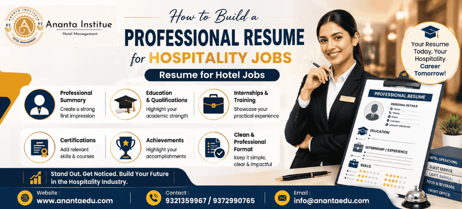 Resume for Hotel Jobs | Ananta Institute of Hotel Management